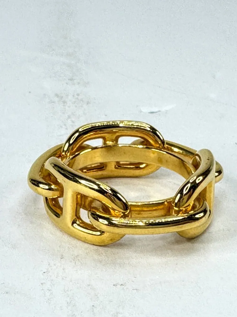 Vintage Hermès Gold Tone Chaîne d’Ancre Scarf Ring Chain Link Design GS860